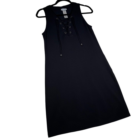 Tommy Bahama Other - Tommy Bahama Island Cays Pique Lace-Up Coverup Black Mini Dress Size S
